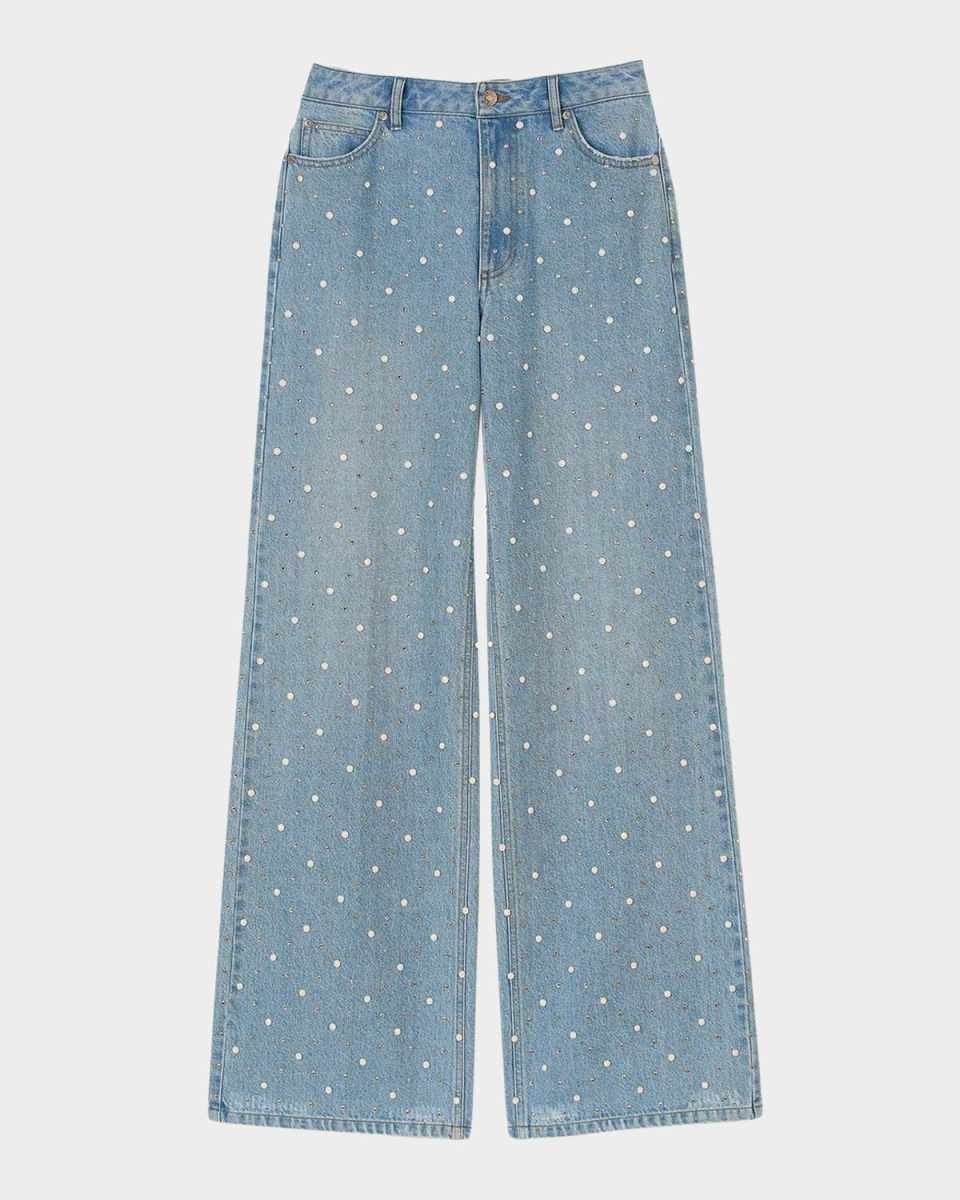 Hoppy Embellished Wide-Leg Jeans